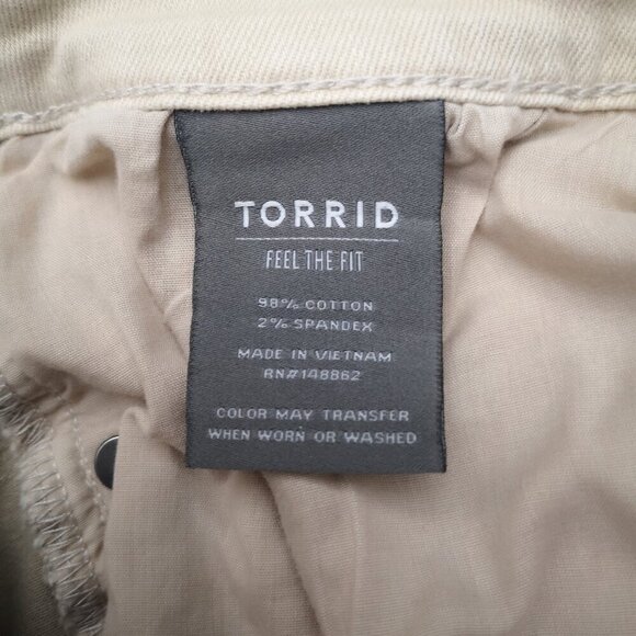 Torrid Ladies Size 18R Vintage Stretch Boyfriend Straight Light Tan Jeans - Picture 4 of 13